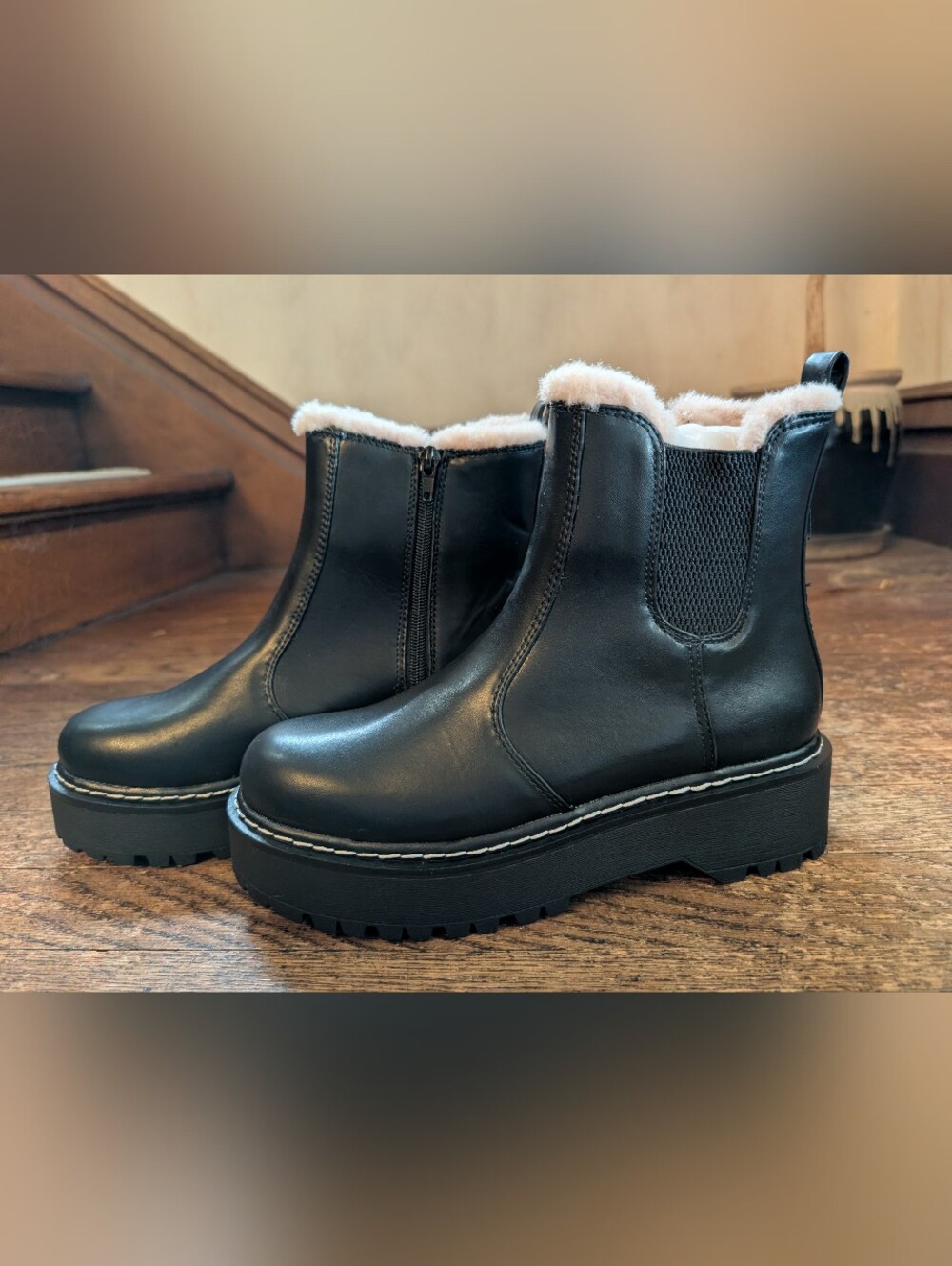 Wild Pair ArmeenYP Black Faux-Shearling Lined Boots